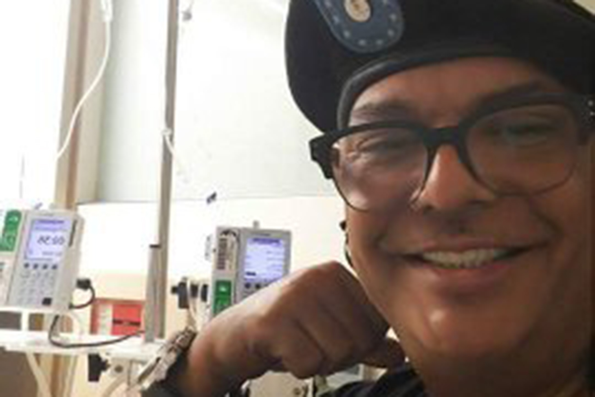 Perry Ortiz undergoing chemotherapy treatment