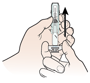 Figure 5. Slide the safety guard until it clicks and covers the needle