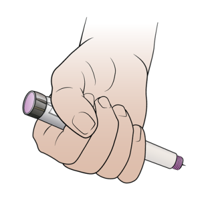 Figure 10. Holding the insulin pen