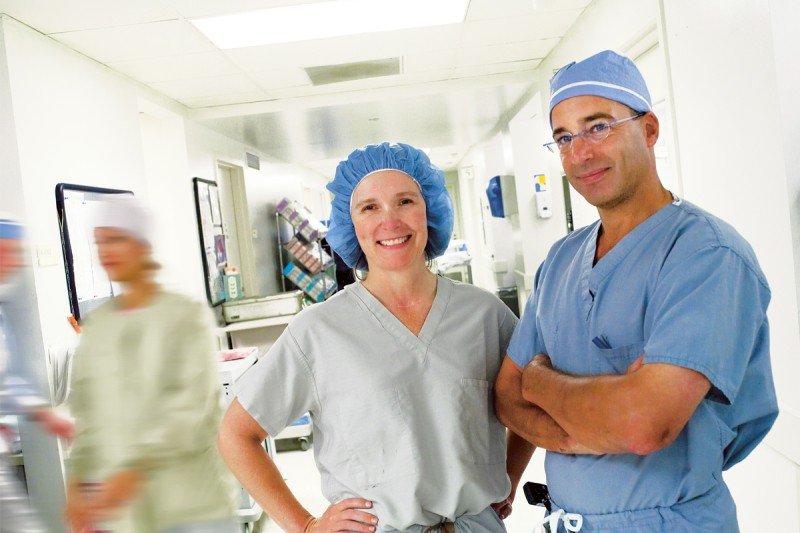 Breast surgeon Alexandra Heerdt with plastic and reconstructive surgeon Joseph Disa.