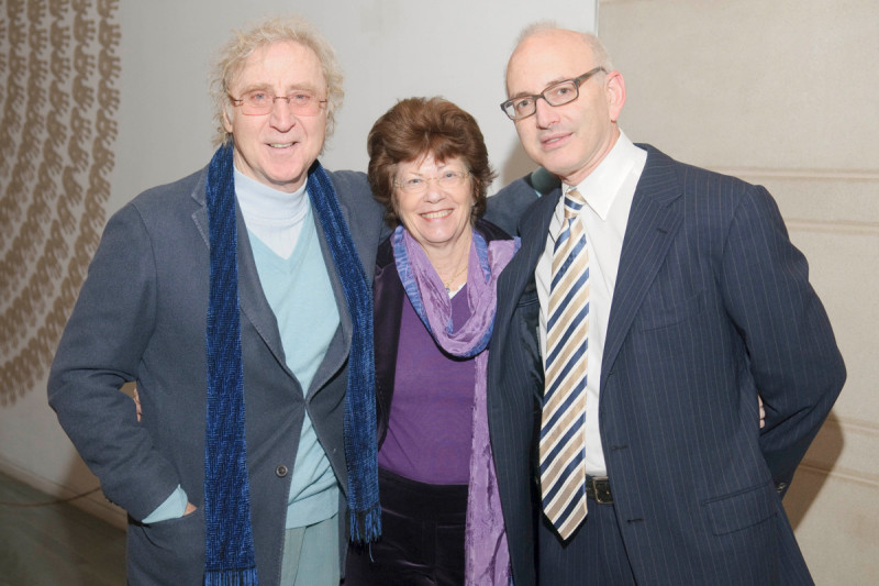 Actor and Memorial Sloan-Kettering transplant survivor Gene Wilder with his wife Karen Wilder and Stephen Nimer, Chief of the Hematology Service