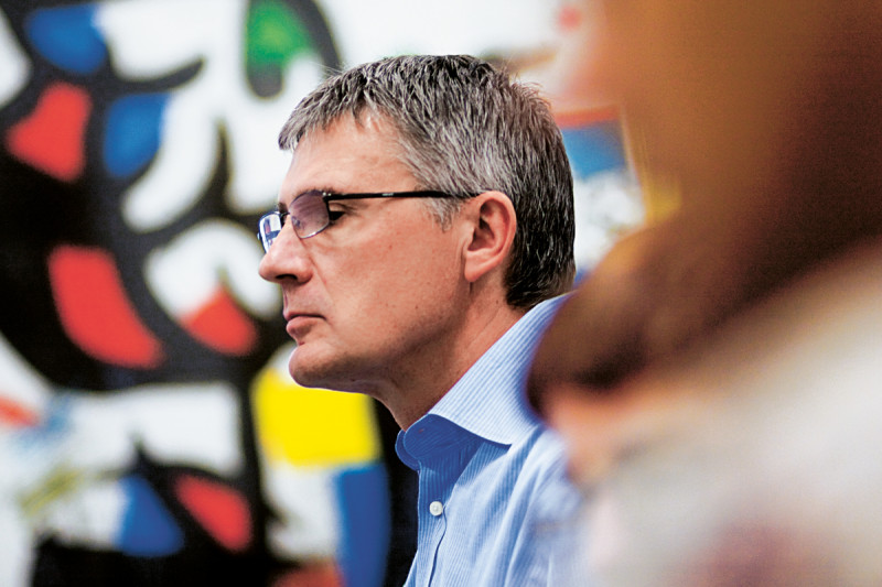 The daylong symposium allowed postdoctoral researchers to share their findings with colleagues and interact with scientists, such as Alan Hall (above), Chair of SKI's Cell Biology Program.