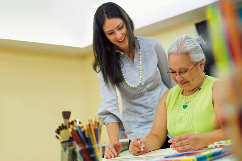 The breast center addresses the needs of the entire patient with services that include art therapy.