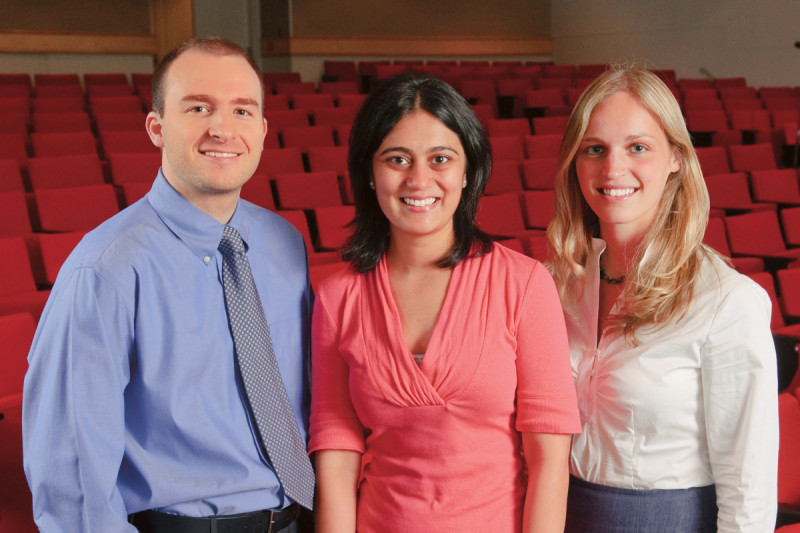 2009 Graduate Student Fellows John Halliday, Neha Bhagwati, and Ellen Hukkelhoven