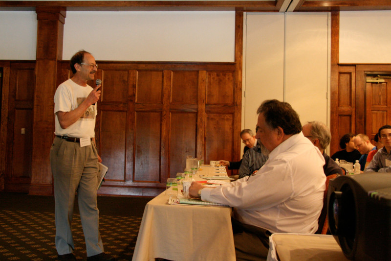Harold Varmus answering questions from the audience