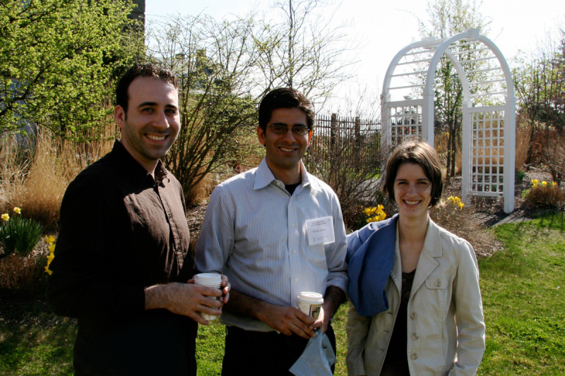 Recreation time -- (from left) Phillip Iaquinta, Vivek Arora, Sara Kubek