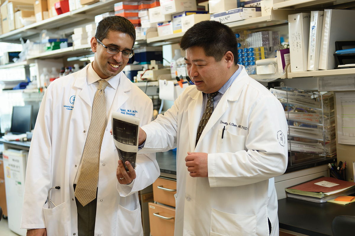 MSK researcher Tim Chan and radiation oncologist Nadeem Riaz