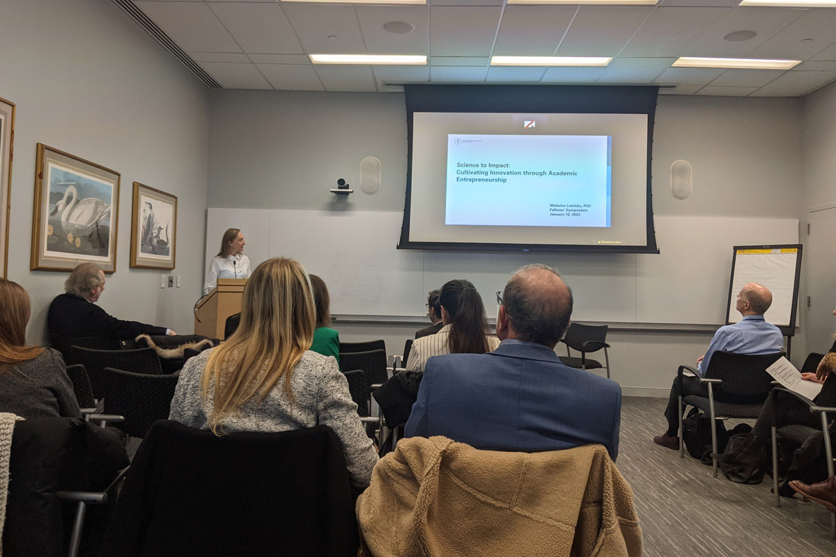 Dr. Malwina Lewicka presented Science to Impact: Cultivating Innovation through Academic Entrepreneurship at 2023’s Bi-Annual Fellow’s Mid-Year Symposium