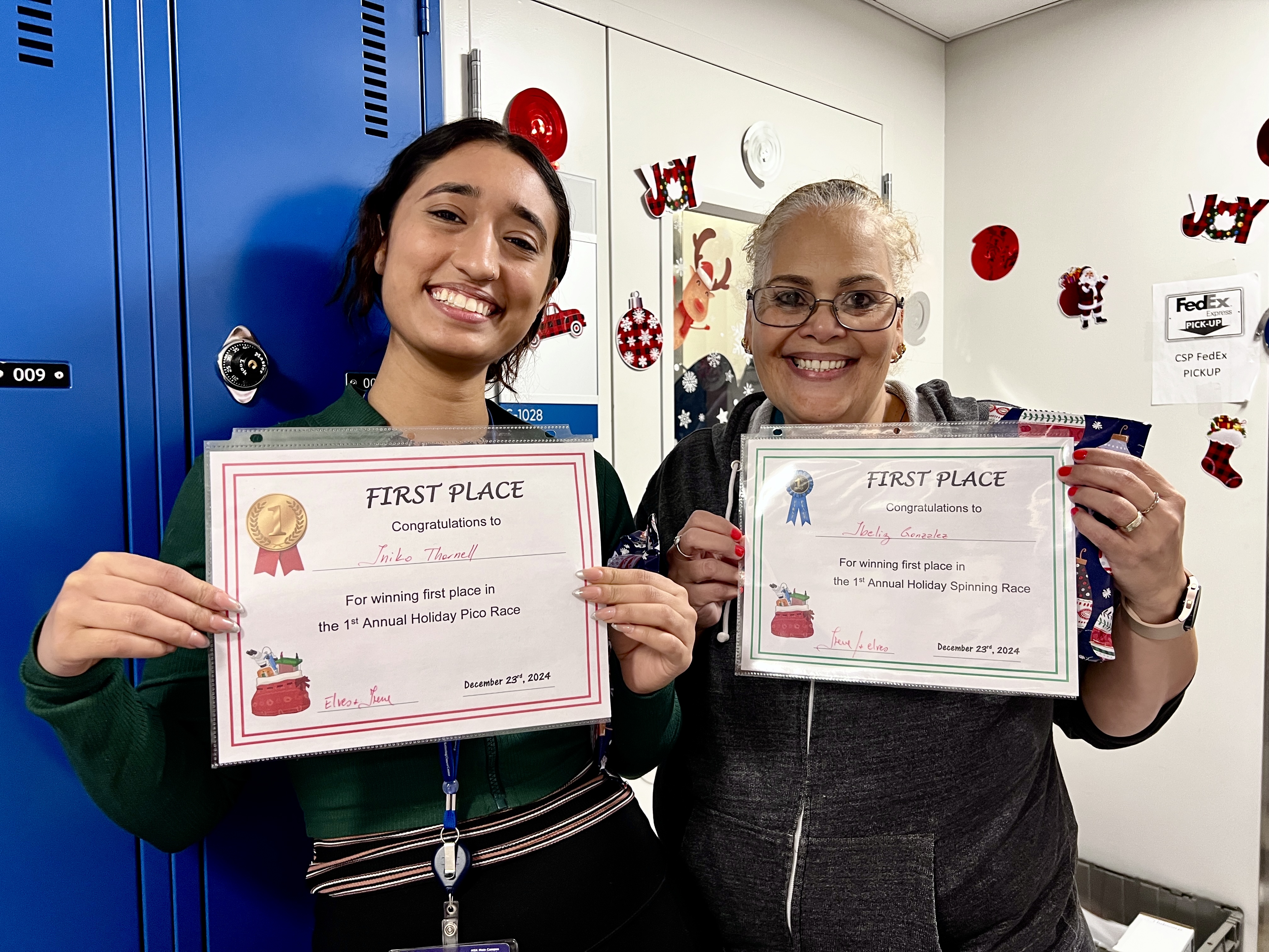 Lab celebrating the holidays