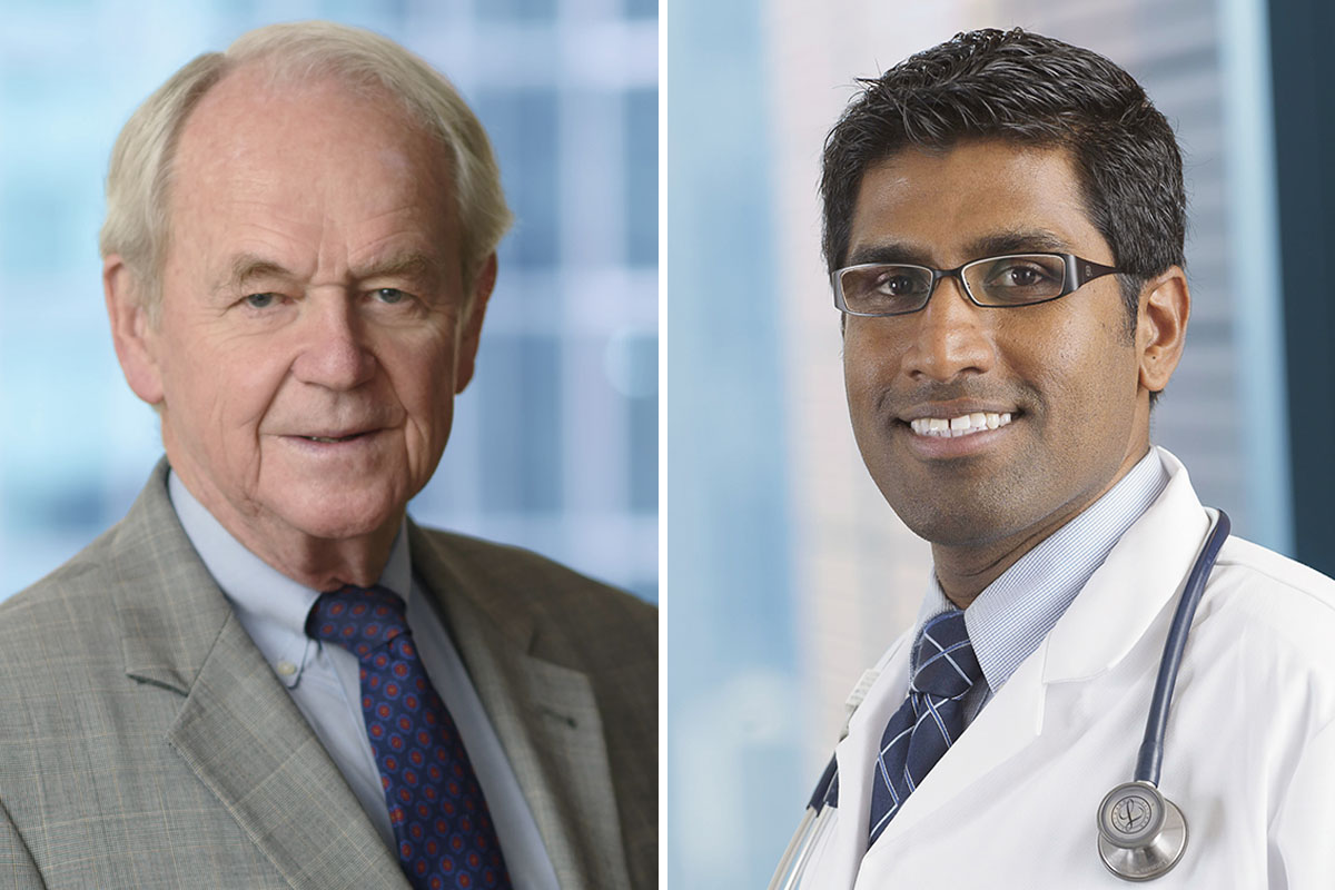 Sir Murray Brennan, MD, Senior Vice President of International Programs (left) and Mrinal Gounder, MD, a medical oncologist and Physician Ambassador to India and Asia (right)