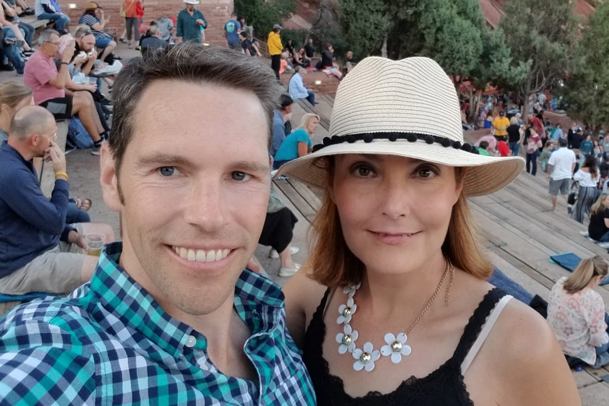 Bridget Anderson and Charlie Gerstung at the Red Rocks Amphitheatre in Colorado. 