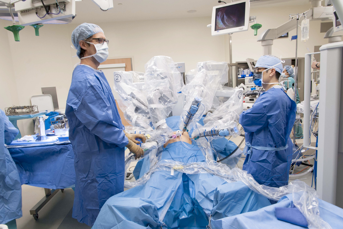 Figure 2 -- Dr. T. Peter Kingham performing robotic liver surgery using the da Vinci® Surgical System.