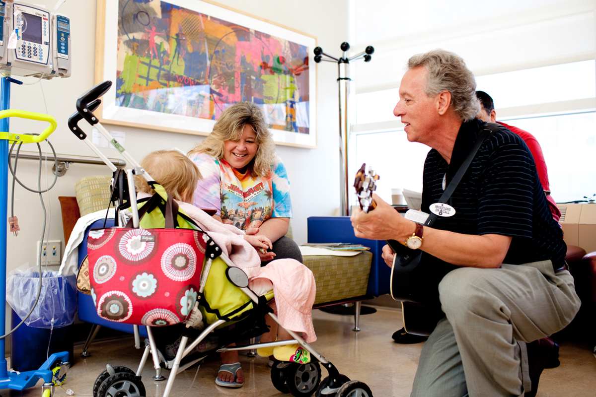 Professional Musicians On Call make music with our patients.