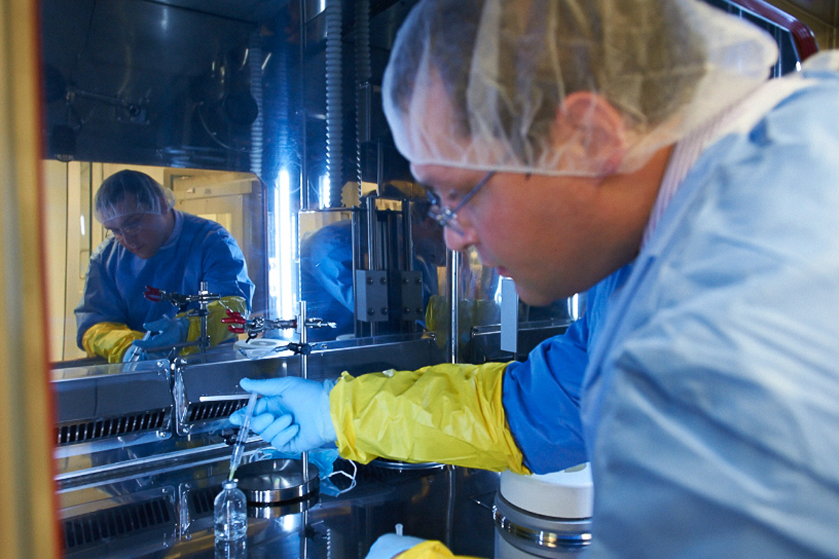 Serge Lyashchenko in the cyclotron facility