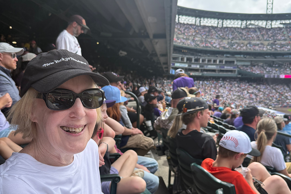 Andi Strauss in the stands at a baseball game