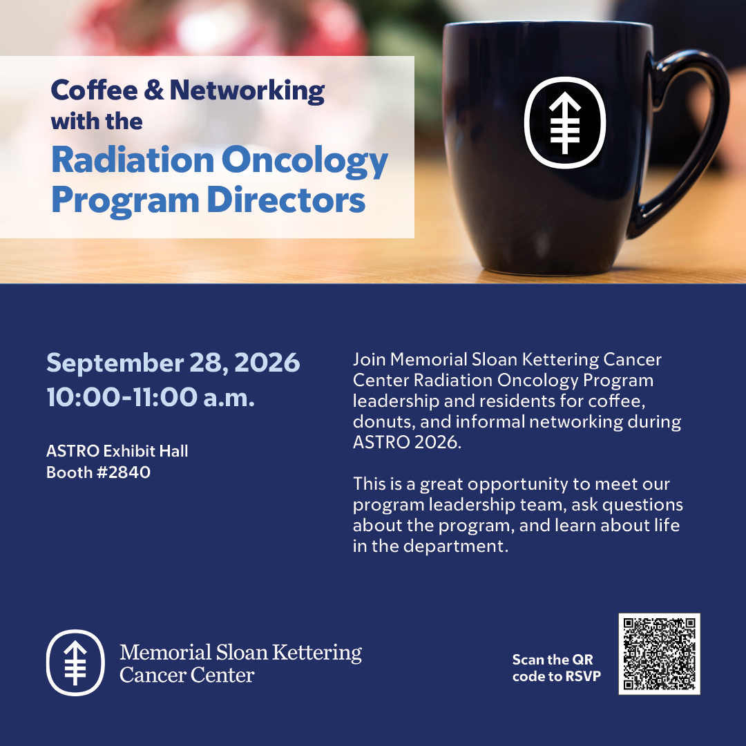 flyer for coffee and networking with Rad Onc program directors