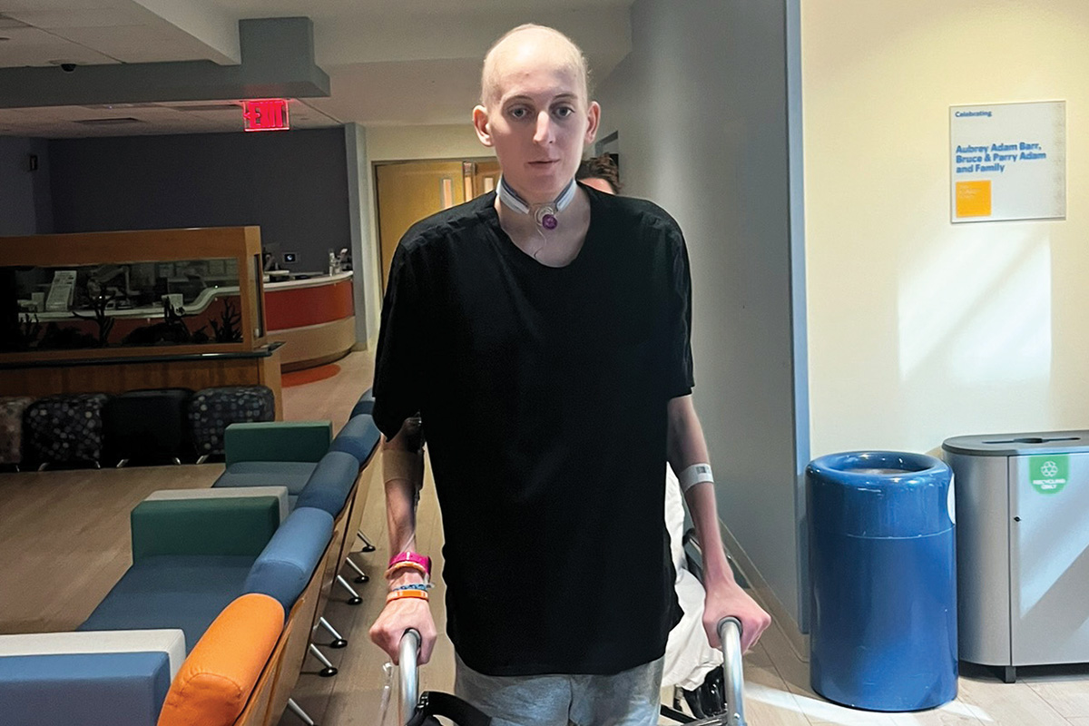 Tommy relearning how to walk at MSK Kids