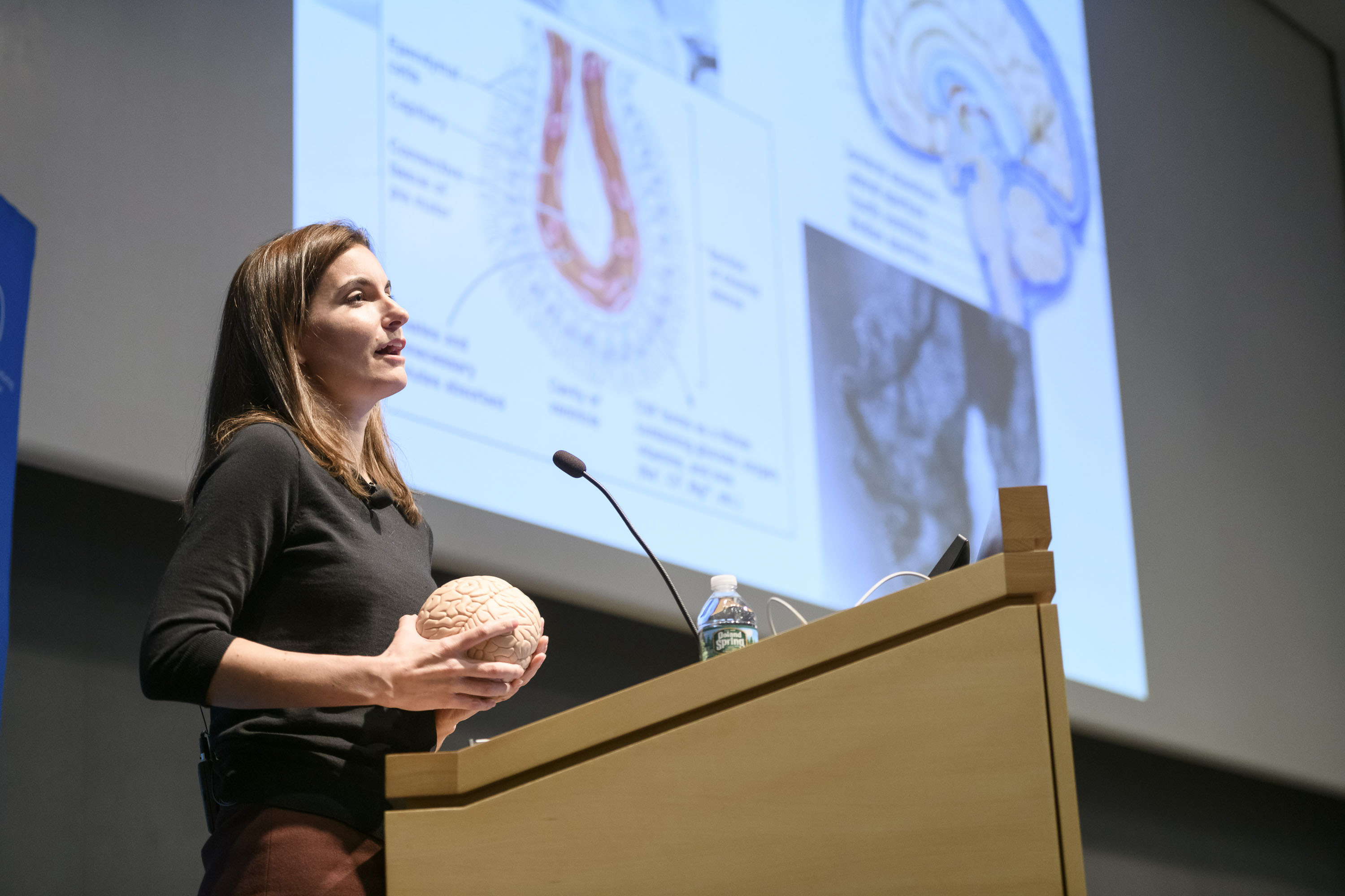 Cancer biologist Adrienne Boire presents her work at the Major Trends Conference