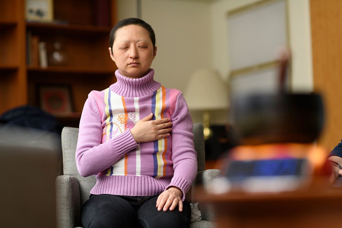 Woman meditating