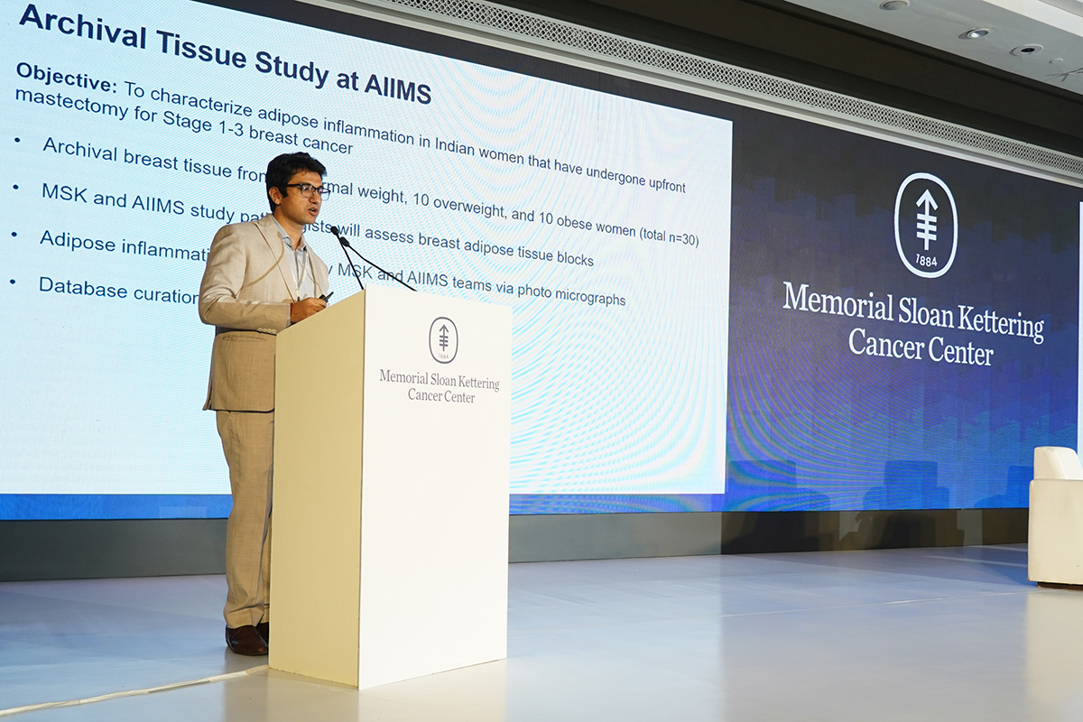 Dr. Atul Batra, of AIIMS New Delhi, and Dr. Neil Iyengar, of MSK by phone, Present Collaborative Study