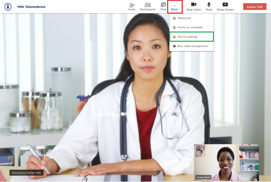 Figure 4. A sample of a screen after the care team joins the telemedicine visit