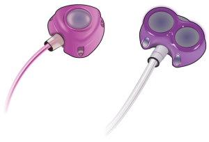 Single (left) and double (right) power-injectable ports