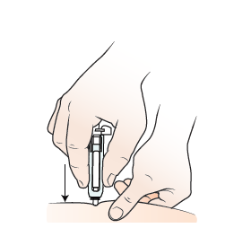 Figure 3. Put the whole needle into your skin