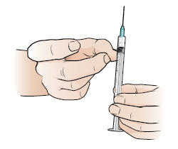 Figure 6. Tapping out air bubbles from syringe
