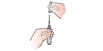 Figure 7. Taking off the protective cap from the syringe