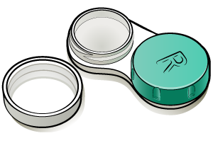 Figura 1. Estuche de lentes de contacto para soluciones multipropósito