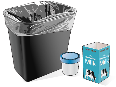 Figure 3. Examples of clean, dry containers you can use at home