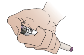 Рисунок 10.  Как нужно держать шприц-ручку с инсулином