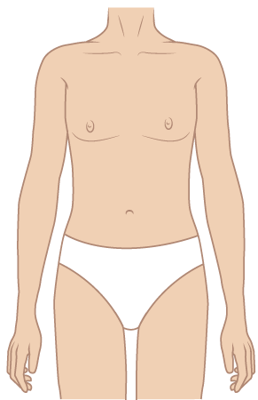 Front of torso with underwear on