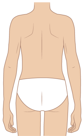 Parte posterior del torso con ropa interior puesta