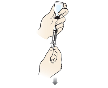 Figure 5. Drawing the glucagon into the syringe