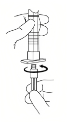 Figure 2. Twisting the plunger into the end stopper