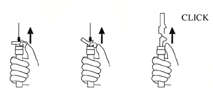 Figure 5. Pushing the LuproLoc safety device into place
