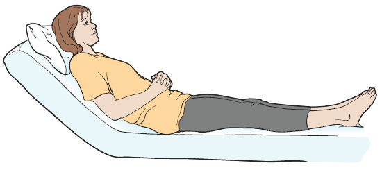 Figure 1. Sitting up at a 45-degree angle