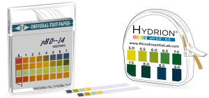 Plastic and paper pH test strips