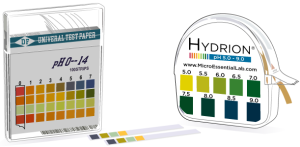 Plastic and paper pH test strips
