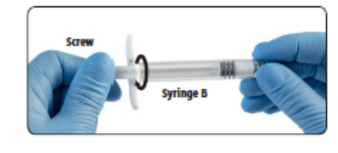 Figure 3. Screw plunger rod into syringe B