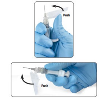 Figure 15: Cover the needle with the needle guard