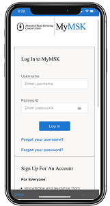 Figure 3. The MyMSK app login screen