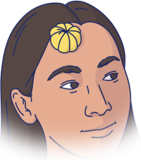An illustration of a bolster on a person's forehead