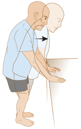 Figura 17. Mueva la parte superior del cuerpo hacia adelante sobre las manos