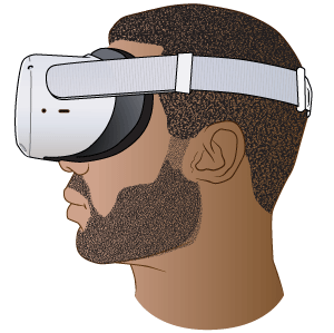 Persona usando un auricular de realidad virtual