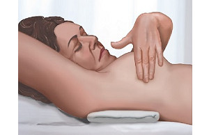 Figure 4. Breast self-exam while lying down