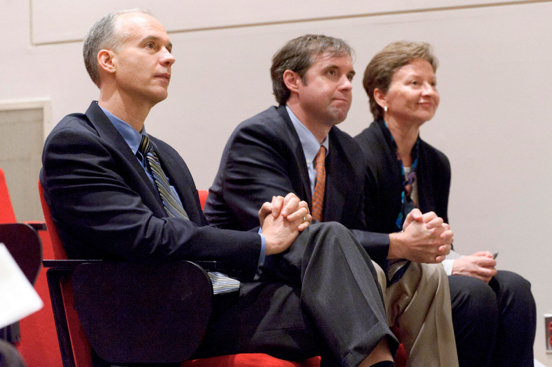 Pictured: Peter Laird, James Bradner & Michelle Barton