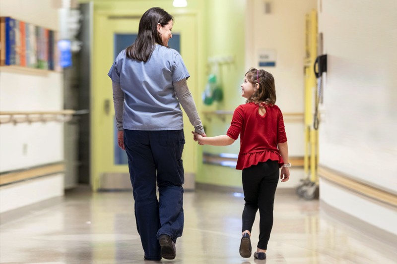 Caroline Bhatt, with clinical nurse MaryEliza McEachen