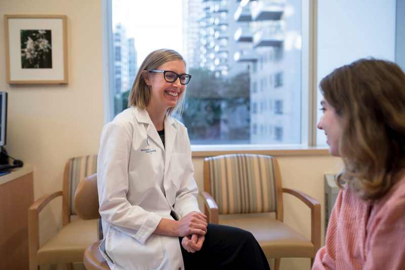 Memorial Sloan Kettering doctor talking to a patient